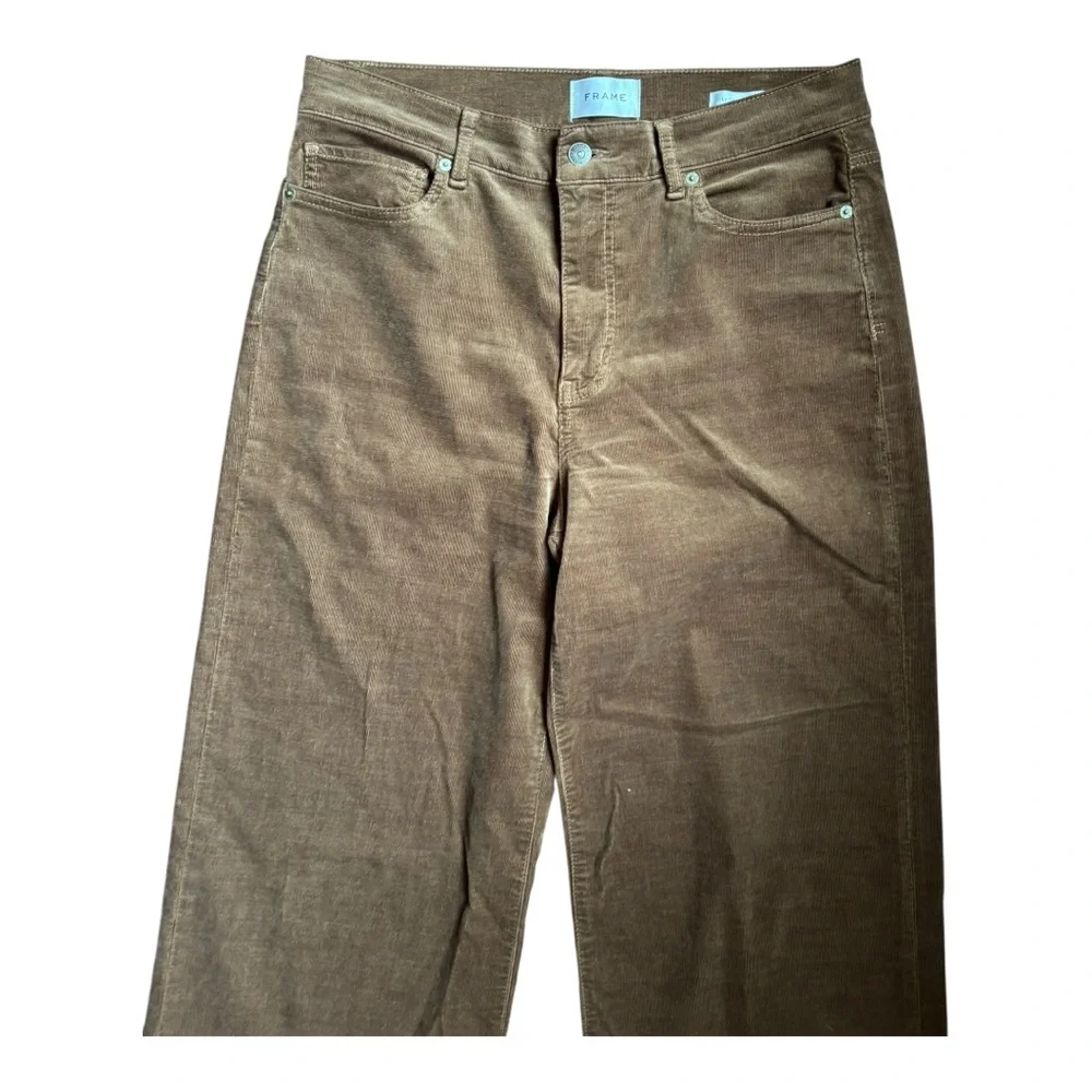 Frame Le Slim Palazzo Pants Corduroy Pant in Toast Size 31 - Picture 4 of 9